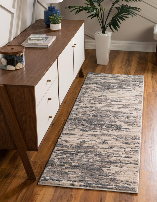Gray 2' x 6' Oasis Runner Area Rug 65% Polypropylene & 35% Polyester Contemporary Carpet for Living Rooms, Bedroom, Kitchen, Dining, Office for Sale at Rug Engine