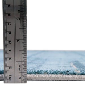 Blue 7' x 7' Oasis Octagon Area Rug 65% Polypropylene & 35% Polyester Contemporary Carpet for Living Rooms, Bedroom, Kitchen, Dining, Office for Sale at Rug Engine
