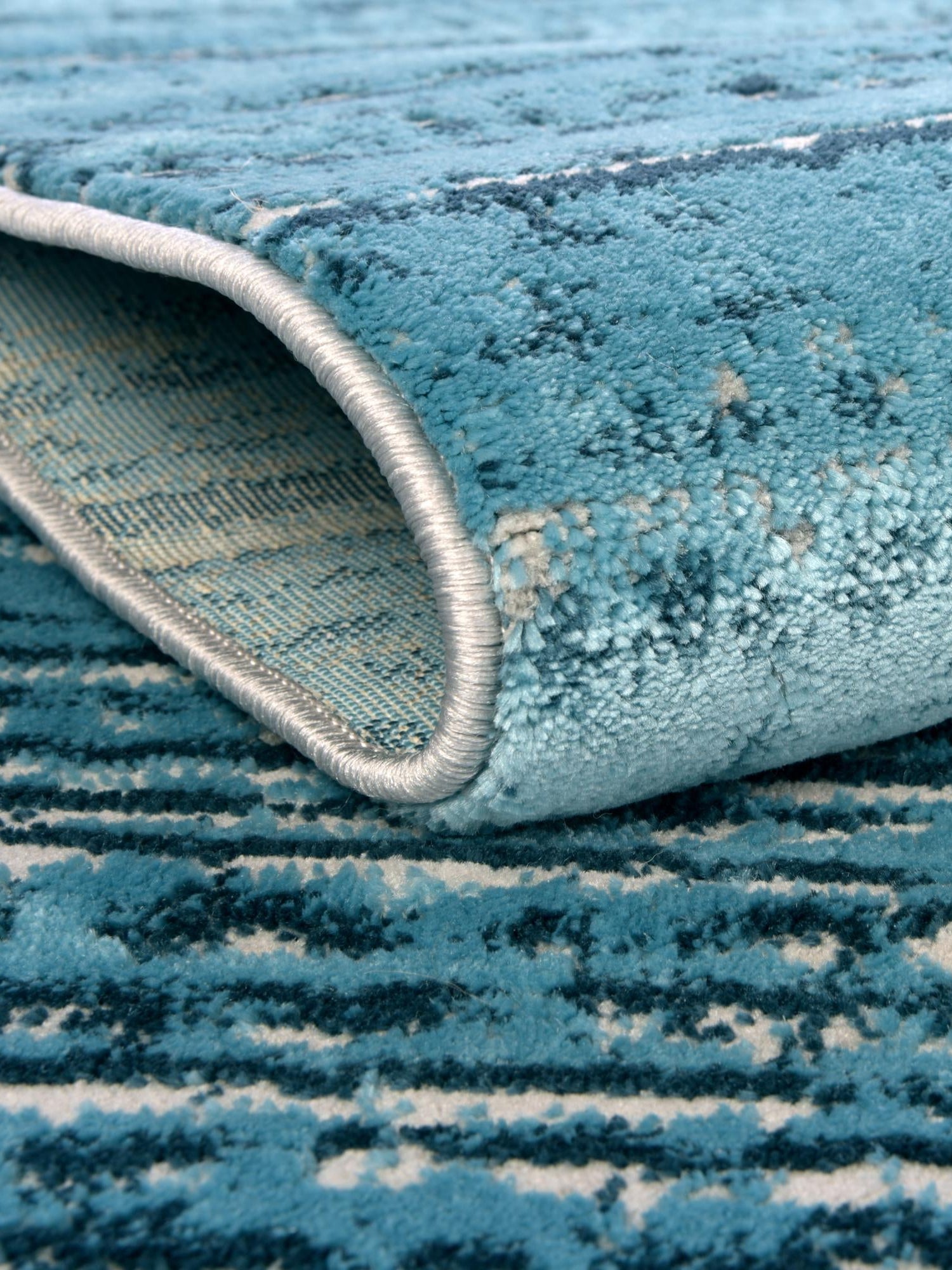Blue 6' x 6' Oasis Octagon Area Rug 65% Polypropylene & 35% Polyester Contemporary Carpet for Living Rooms, Bedroom, Kitchen, Dining, Office for Sale at Rug Engine