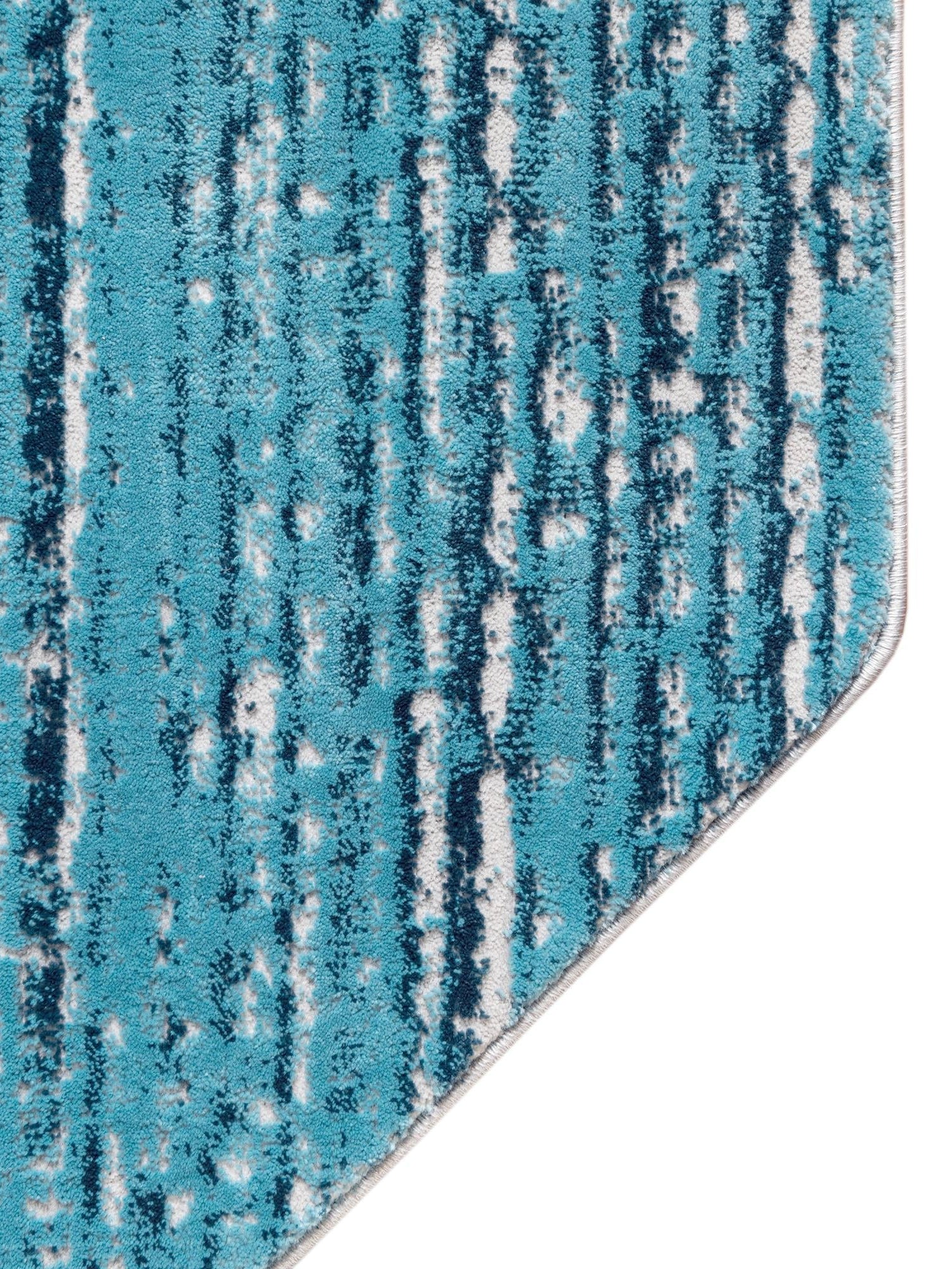 Blue 6' x 6' Oasis Octagon Area Rug 65% Polypropylene & 35% Polyester Contemporary Carpet for Living Rooms, Bedroom, Kitchen, Dining, Office for Sale at Rug Engine
