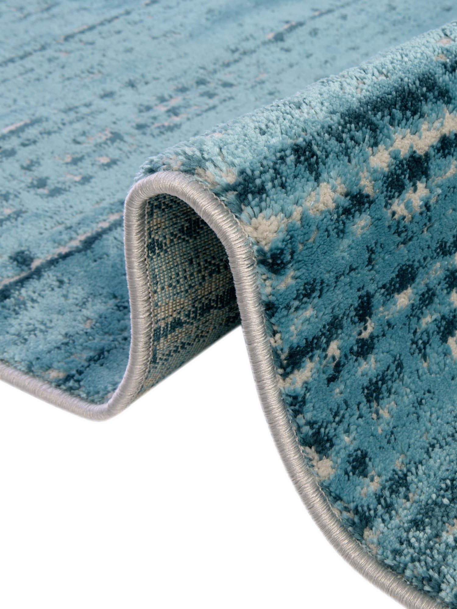 Blue 6' x 6' Oasis Octagon Area Rug 65% Polypropylene & 35% Polyester Contemporary Carpet for Living Rooms, Bedroom, Kitchen, Dining, Office for Sale at Rug Engine