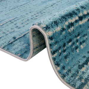 Blue 6' x 6' Oasis Octagon Area Rug 65% Polypropylene & 35% Polyester Contemporary Carpet for Living Rooms, Bedroom, Kitchen, Dining, Office for Sale at Rug Engine