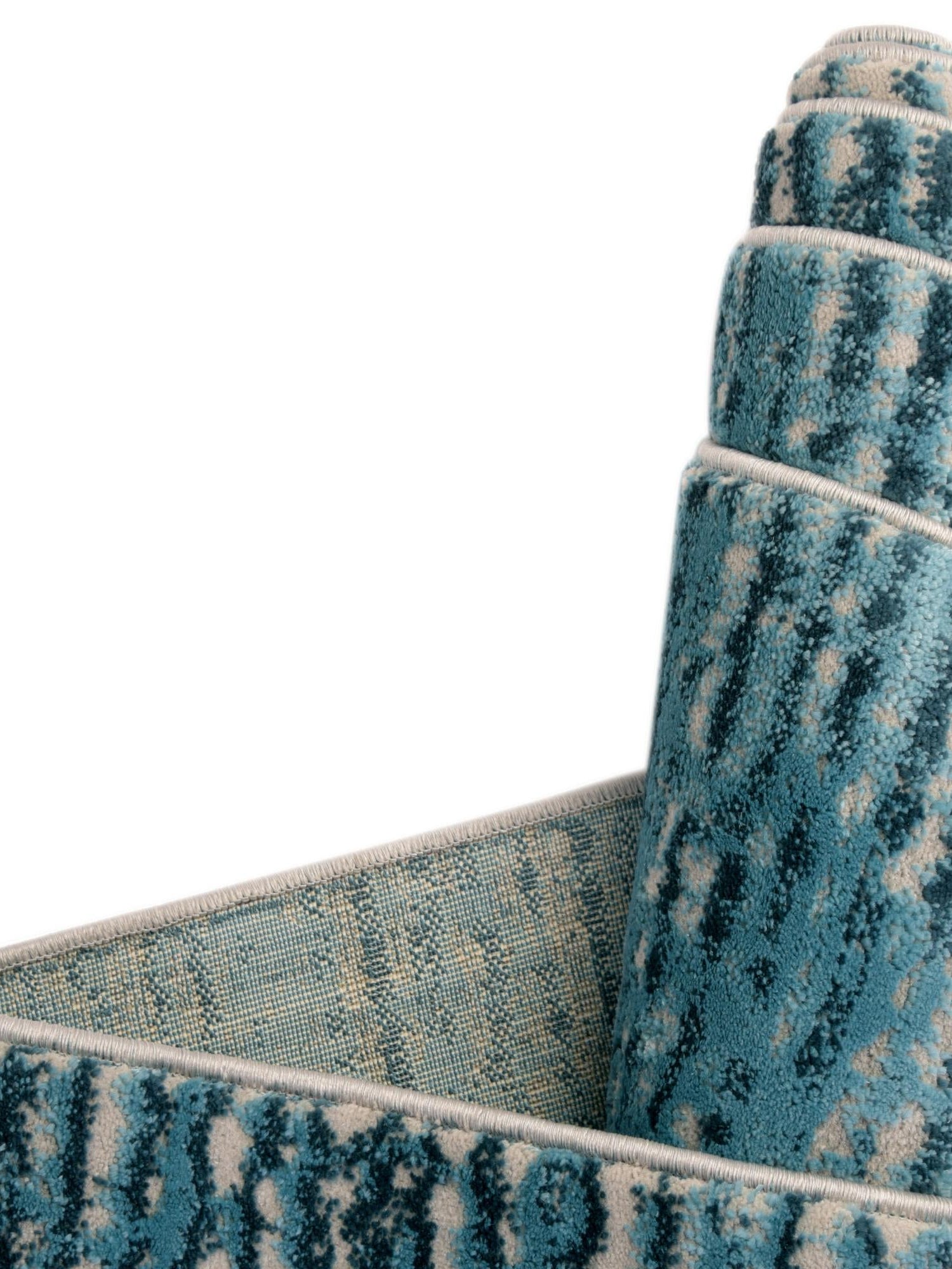 Blue 6' x 6' Oasis Octagon Area Rug 65% Polypropylene & 35% Polyester Contemporary Carpet for Living Rooms, Bedroom, Kitchen, Dining, Office for Sale at Rug Engine