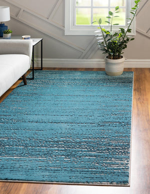 Blue 9' x 12' Oasis Rectangle Area Rug 65% Polypropylene & 35% Polyester Contemporary Carpet for Living Rooms, Bedroom, Kitchen, Dining, Office for Sale at Rug Engine