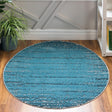 Blue 7' x 7' Oasis Round Area Rug 65% Polypropylene & 35% Polyester Contemporary Carpet for Living Rooms, Bedroom, Kitchen, Dining, Office for Sale at Rug Engine