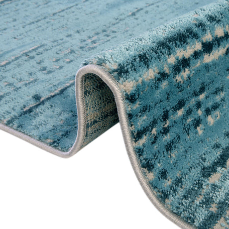 Blue 2' x 6' Oasis Runner Area Rug 65% Polypropylene & 35% Polyester Contemporary Carpet for Living Rooms, Bedroom, Kitchen, Dining, Office for Sale at Rug Engine