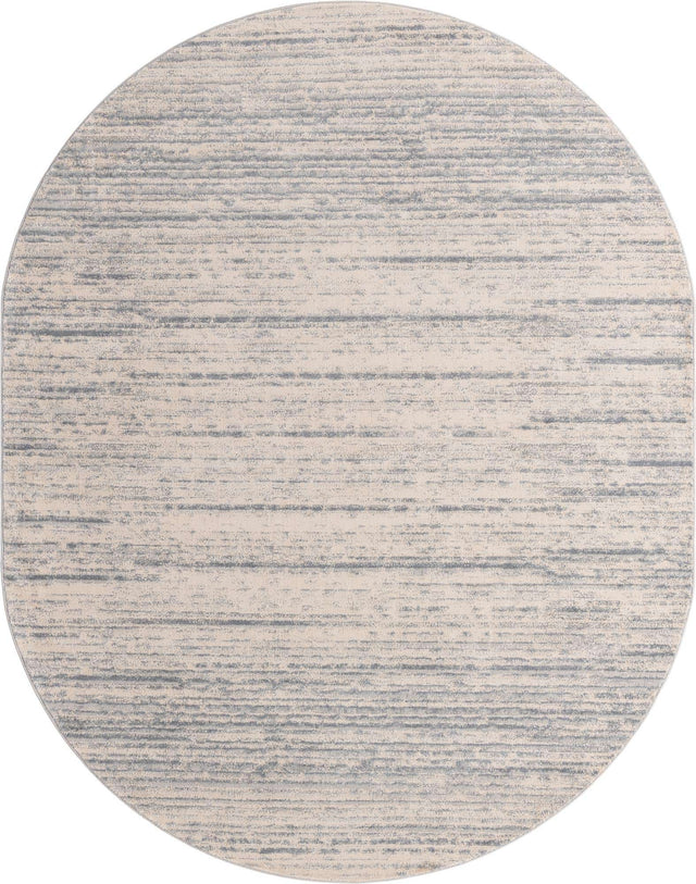 Cream 8' x 10' Oasis Oval Area Rug 65% Polypropylene & 35% Polyester Contemporary Carpet for Living Rooms, Bedroom, Kitchen, Dining, Office for Sale at Rug Engine