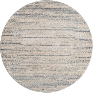 Cream 7' x 7' Oasis Round Area Rug 65% Polypropylene & 35% Polyester Contemporary Carpet for Living Rooms, Bedroom, Kitchen, Dining, Office for Sale at Rug Engine