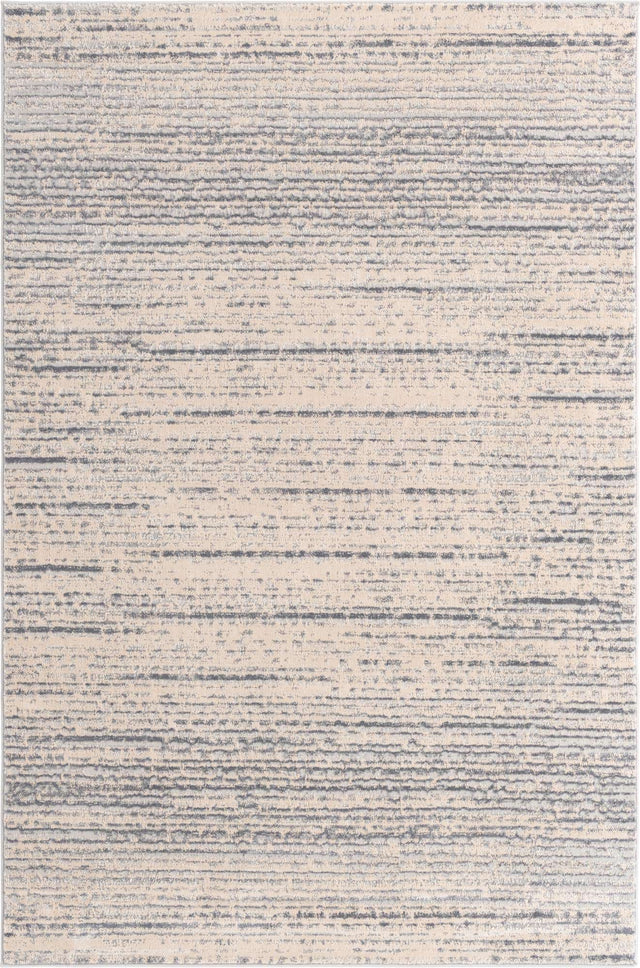 Cream 6' x 9' Oasis Rectangle Area Rug 65% Polypropylene & 35% Polyester Contemporary Carpet for Living Rooms, Bedroom, Kitchen, Dining, Office for Sale at Rug Engine