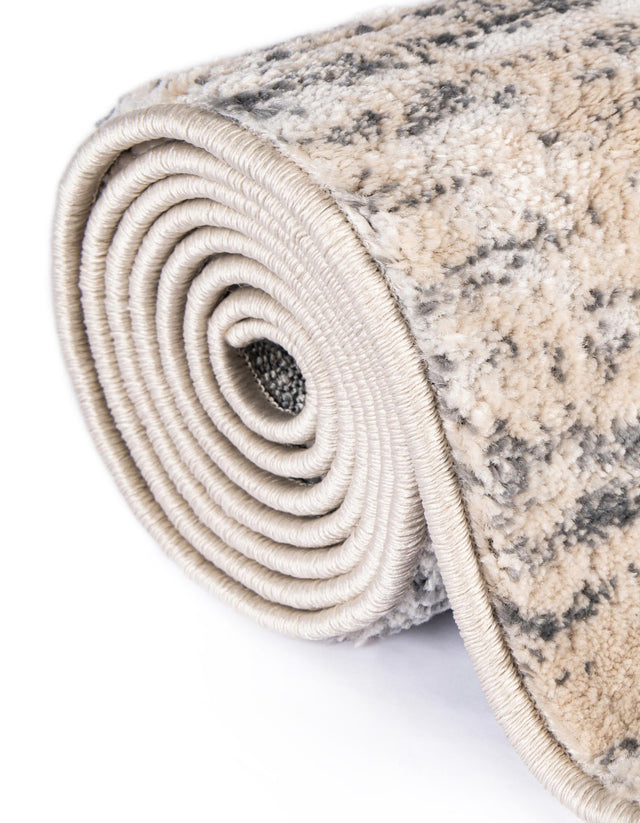 Cream 6' x 6' Oasis Octagon Area Rug 65% Polypropylene & 35% Polyester Contemporary Carpet for Living Rooms, Bedroom, Kitchen, Dining, Office for Sale at Rug Engine