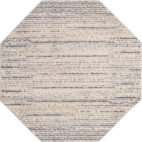 Cream 6' x 6' Oasis Octagon Area Rug 65% Polypropylene & 35% Polyester Contemporary Carpet for Living Rooms, Bedroom, Kitchen, Dining, Office for Sale at Rug Engine