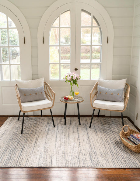 Cream 10' x 14' Oasis Rectangle Area Rug 65% Polypropylene & 35% Polyester Contemporary Carpet for Living Rooms, Bedroom, Kitchen, Dining, Office for Sale at Rug Engine