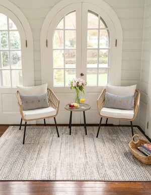 Cream 5' x 8' Oasis Rectangle Area Rug 65% Polypropylene & 35% Polyester Contemporary Carpet for Living Rooms, Bedroom, Kitchen, Dining, Office for Sale at Rug Engine