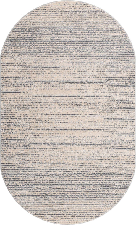 Cream 5' x 8' Oasis Oval Area Rug 65% Polypropylene & 35% Polyester Contemporary Carpet for Living Rooms, Bedroom, Kitchen, Dining, Office for Sale at Rug Engine