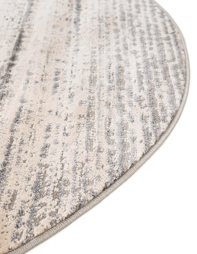 Cream 3' x 3' Oasis Round Area Rug 65% Polypropylene & 35% Polyester Contemporary Carpet for Living Rooms, Bedroom, Kitchen, Dining, Office for Sale at Rug Engine