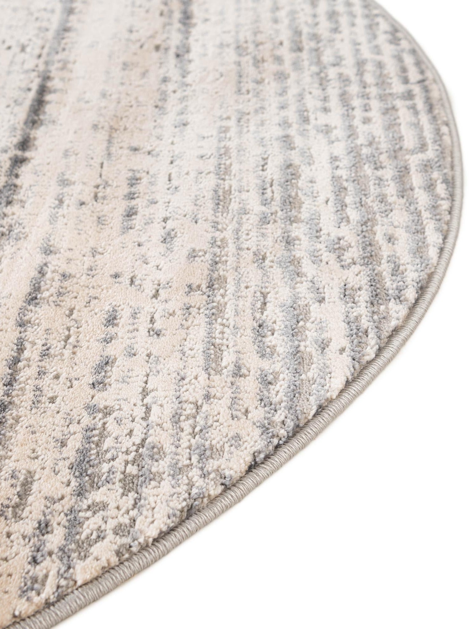 Cream 4' x 4' Oasis Round Area Rug 65% Polypropylene & 35% Polyester Contemporary Carpet for Living Rooms, Bedroom, Kitchen, Dining, Office for Sale at Rug Engine