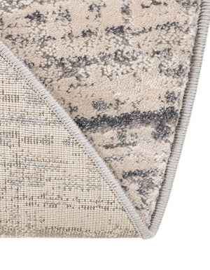 Cream 7' x 7' Oasis Round Area Rug 65% Polypropylene & 35% Polyester Contemporary Carpet for Living Rooms, Bedroom, Kitchen, Dining, Office for Sale at Rug Engine
