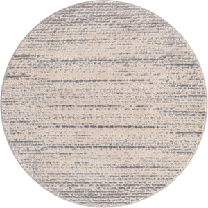 Cream 4' x 4' Oasis Round Area Rug 65% Polypropylene & 35% Polyester Contemporary Carpet for Living Rooms, Bedroom, Kitchen, Dining, Office for Sale at Rug Engine
