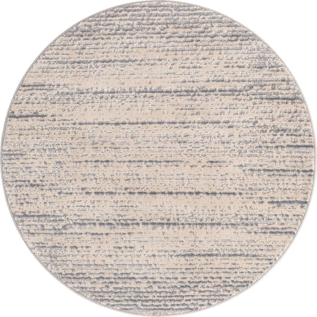 Cream 4' x 4' Oasis Round Area Rug 65% Polypropylene & 35% Polyester Contemporary Carpet for Living Rooms, Bedroom, Kitchen, Dining, Office for Sale at Rug Engine