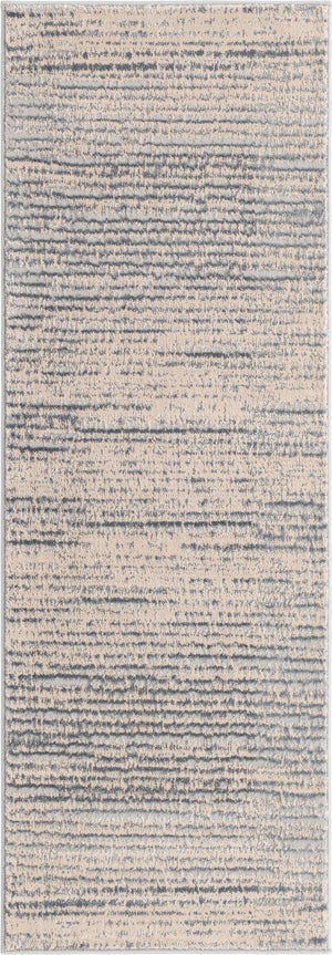 Cream 2' x 6' Oasis Runner Area Rug 65% Polypropylene & 35% Polyester Contemporary Carpet for Living Rooms, Bedroom, Kitchen, Dining, Office for Sale at Rug Engine