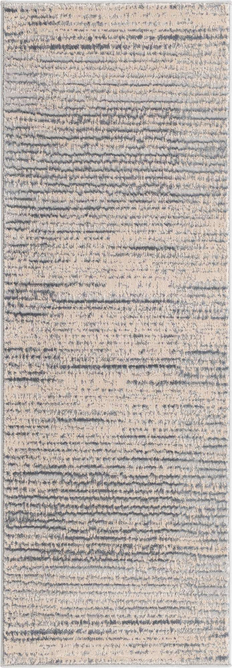 Cream 2' x 6' Oasis Runner Area Rug 65% Polypropylene & 35% Polyester Contemporary Carpet for Living Rooms, Bedroom, Kitchen, Dining, Office for Sale at Rug Engine