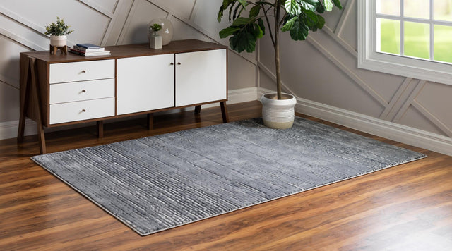 Gray 7' x 10' Oasis Rectangle Area Rug 65% Polypropylene & 35% Polyester Contemporary Carpet for Living Rooms, Bedroom, Kitchen, Dining, Office for Sale at Rug Engine
