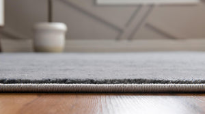 Gray 7' x 10' Oasis Rectangle Area Rug 65% Polypropylene & 35% Polyester Contemporary Carpet for Living Rooms, Bedroom, Kitchen, Dining, Office for Sale at Rug Engine