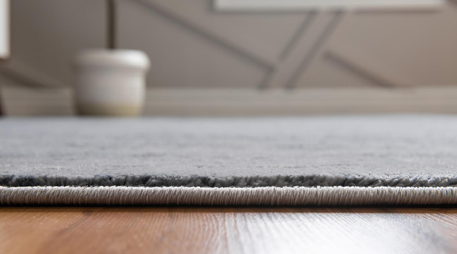 Gray 6' x 9' Oasis Rectangle Area Rug 65% Polypropylene & 35% Polyester Contemporary Carpet for Living Rooms, Bedroom, Kitchen, Dining, Office for Sale at Rug Engine