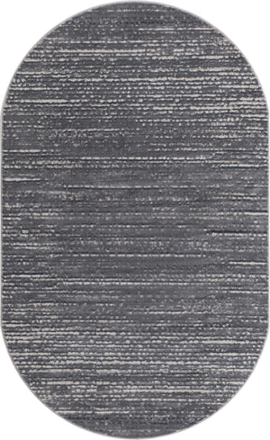 Gray 5' x 8' Oasis Oval Area Rug 65% Polypropylene & 35% Polyester Contemporary Carpet for Living Rooms, Bedroom, Kitchen, Dining, Office for Sale at Rug Engine