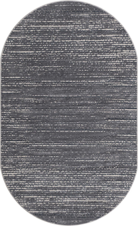 Gray 5' x 8' Oasis Oval Area Rug 65% Polypropylene & 35% Polyester Contemporary Carpet for Living Rooms, Bedroom, Kitchen, Dining, Office for Sale at Rug Engine