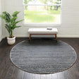Gray 4' x 4' Oasis Round Area Rug 65% Polypropylene & 35% Polyester Contemporary Carpet for Living Rooms, Bedroom, Kitchen, Dining, Office for Sale at Rug Engine