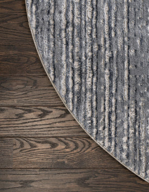 Gray 4' x 4' Oasis Round Area Rug 65% Polypropylene & 35% Polyester Contemporary Carpet for Living Rooms, Bedroom, Kitchen, Dining, Office for Sale at Rug Engine
