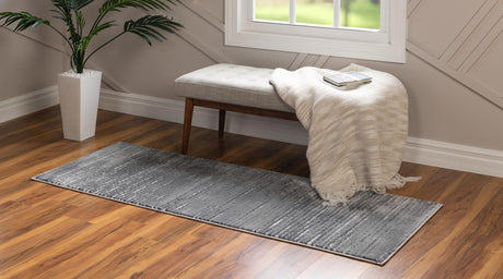 Gray 2' x 12' Oasis Runner Area Rug 65% Polypropylene & 35% Polyester Contemporary Carpet for Living Rooms, Bedroom, Kitchen, Dining, Office for Sale at Rug Engine