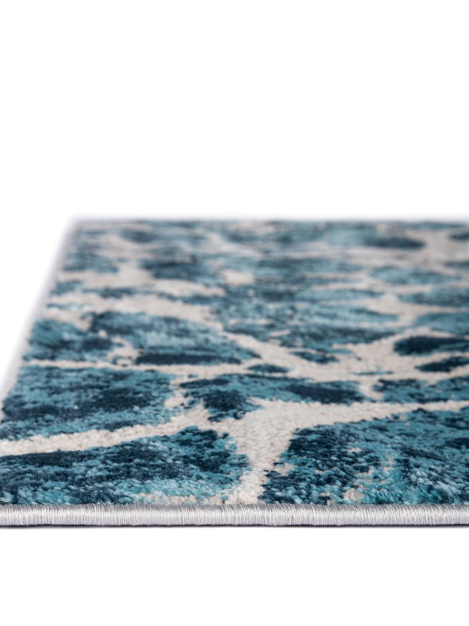 Blue 6' x 6' Oasis Octagon Area Rug 65% Polypropylene & 35% Polyester Contemporary Carpet for Living Rooms, Bedroom, Kitchen, Dining, Office for Sale at Rug Engine