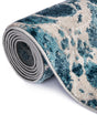 Blue 7' x 7' Oasis Octagon Area Rug 65% Polypropylene & 35% Polyester Contemporary Carpet for Living Rooms, Bedroom, Kitchen, Dining, Office for Sale at Rug Engine