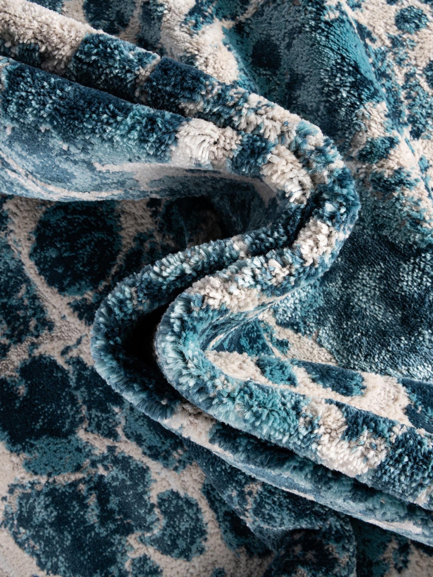 Blue 8' x 10' Oasis Rectangle Area Rug 65% Polypropylene & 35% Polyester Contemporary Carpet for Living Rooms, Bedroom, Kitchen, Dining, Office for Sale at Rug Engine