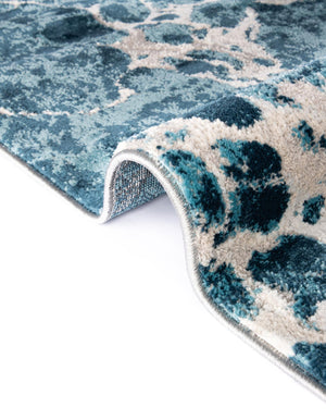 Blue 7' x 10' Oasis Rectangle Area Rug 65% Polypropylene & 35% Polyester Contemporary Carpet for Living Rooms, Bedroom, Kitchen, Dining, Office for Sale at Rug Engine