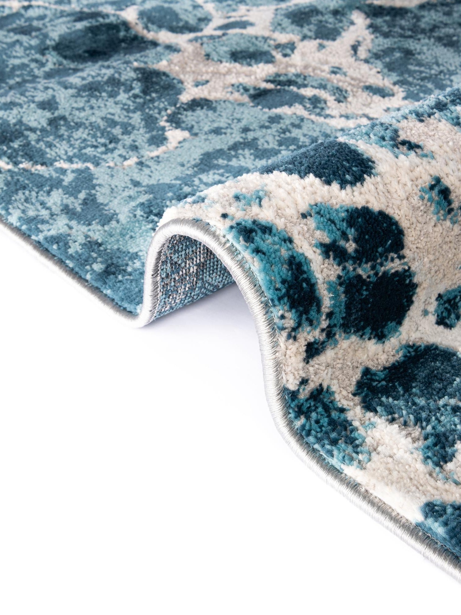 Blue 2' x 3' Oasis Rectangle Area Rug 65% Polypropylene & 35% Polyester Contemporary Carpet for Living Rooms, Bedroom, Kitchen, Dining, Office for Sale at Rug Engine