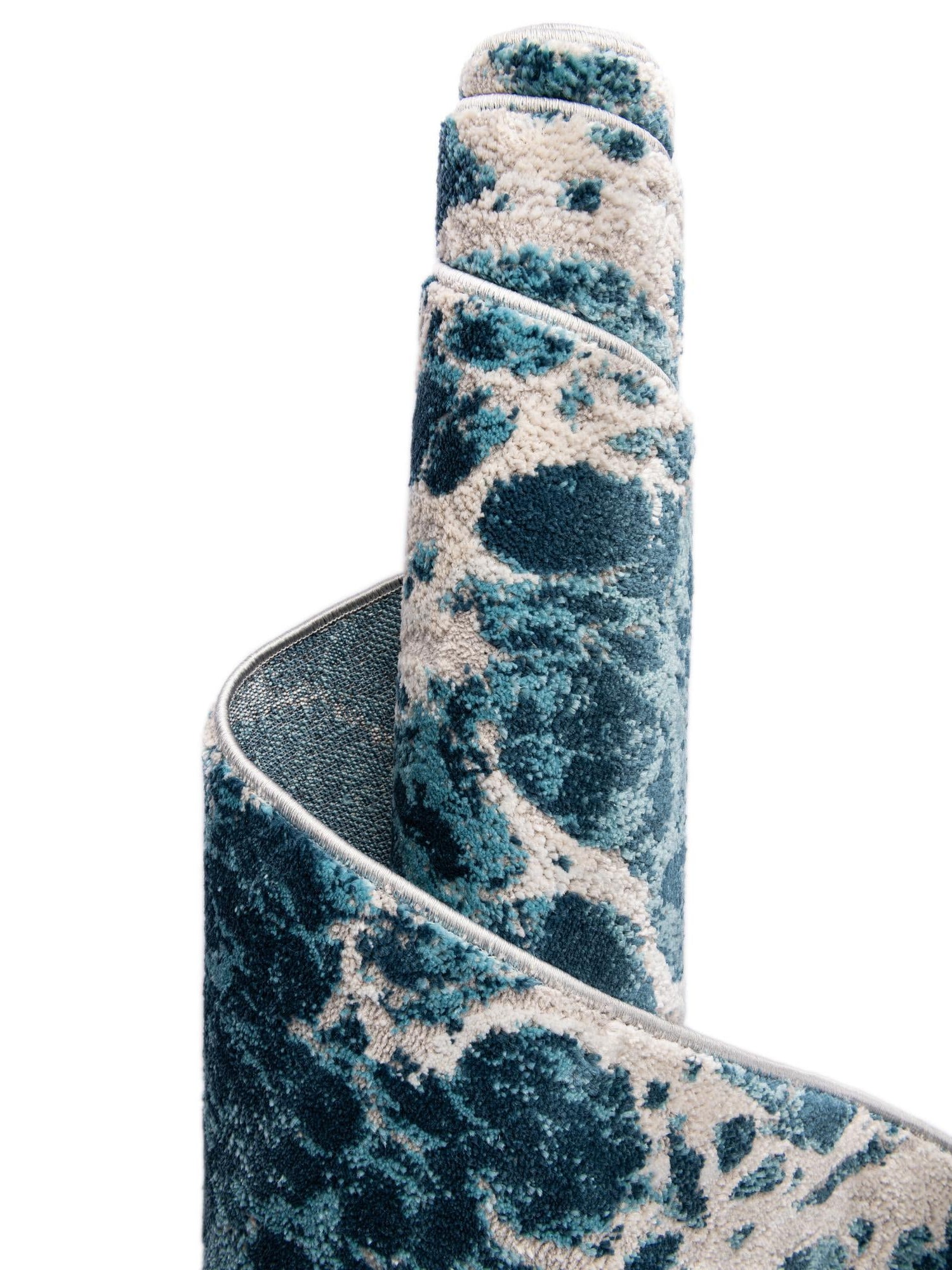 Blue 9' x 12' Oasis Rectangle Area Rug 65% Polypropylene & 35% Polyester Contemporary Carpet for Living Rooms, Bedroom, Kitchen, Dining, Office for Sale at Rug Engine
