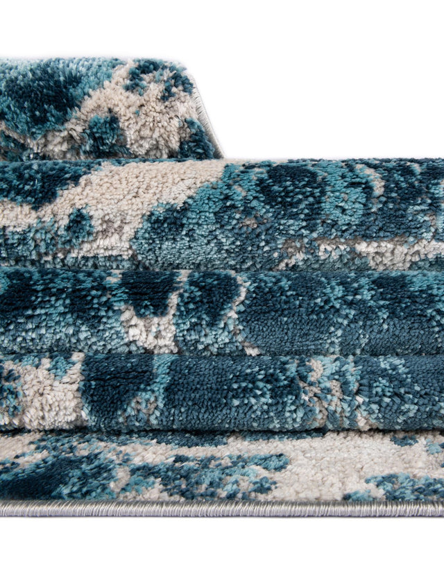 Blue 7' x 10' Oasis Rectangle Area Rug 65% Polypropylene & 35% Polyester Contemporary Carpet for Living Rooms, Bedroom, Kitchen, Dining, Office for Sale at Rug Engine