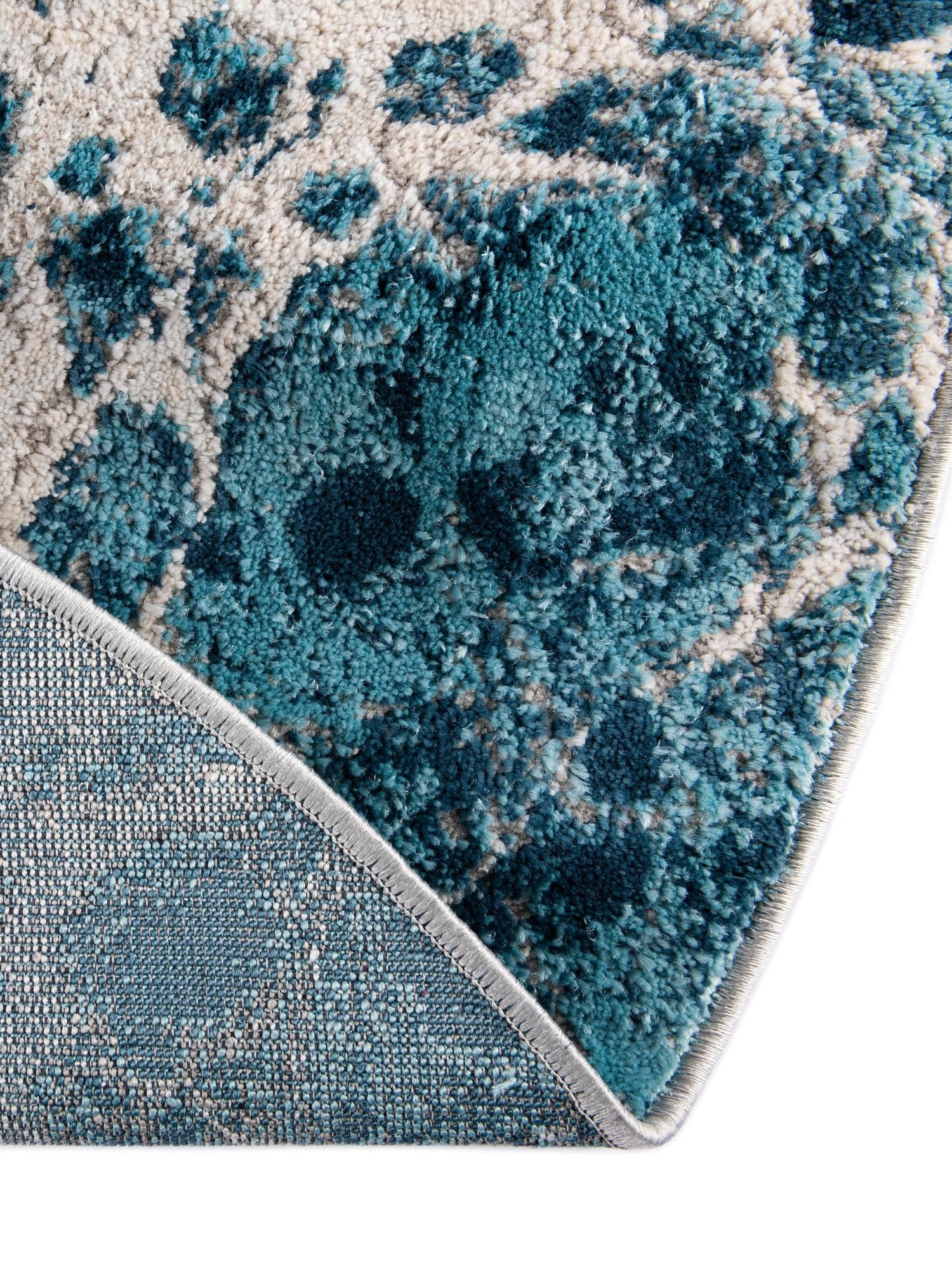 Blue 4' x 4' Oasis Round Area Rug 65% Polypropylene & 35% Polyester Contemporary Carpet for Living Rooms, Bedroom, Kitchen, Dining, Office for Sale at Rug Engine