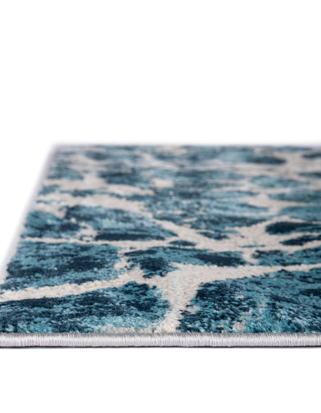 Blue 2' x 6' Oasis Runner Area Rug 65% Polypropylene & 35% Polyester Contemporary Carpet for Living Rooms, Bedroom, Kitchen, Dining, Office for Sale at Rug Engine