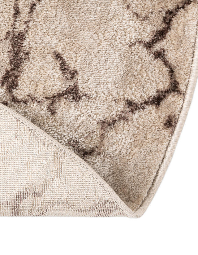Brown 4' x 4' Oasis Round Area Rug 65% Polypropylene & 35% Polyester Contemporary Carpet for Living Rooms, Bedroom, Kitchen, Dining, Office for Sale at Rug Engine
