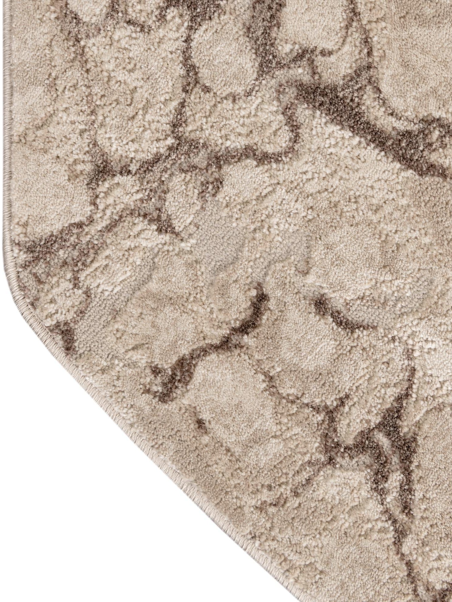 Brown 6' x 6' Oasis Octagon Area Rug 65% Polypropylene & 35% Polyester Contemporary Carpet for Living Rooms, Bedroom, Kitchen, Dining, Office for Sale at Rug Engine