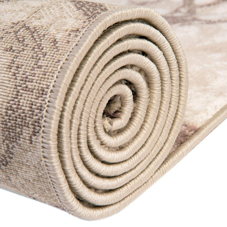 Brown 6' x 6' Oasis Octagon Area Rug 65% Polypropylene & 35% Polyester Contemporary Carpet for Living Rooms, Bedroom, Kitchen, Dining, Office for Sale at Rug Engine