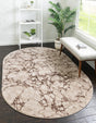 Brown 8' x 10' Oasis Oval Area Rug 65% Polypropylene & 35% Polyester Contemporary Carpet for Living Rooms, Bedroom, Kitchen, Dining, Office for Sale at Rug Engine