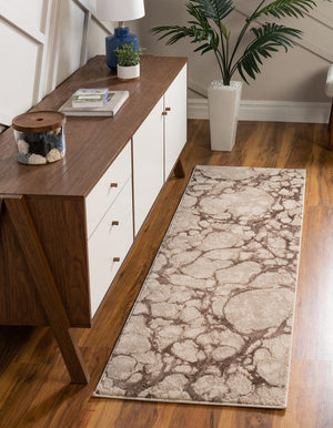 Brown 2' x 6' Oasis Runner Area Rug 65% Polypropylene & 35% Polyester Contemporary Carpet for Living Rooms, Bedroom, Kitchen, Dining, Office for Sale at Rug Engine