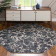 Gray 6' x 6' Oasis Octagon Area Rug 65% Polypropylene & 35% Polyester Contemporary Carpet for Living Rooms, Bedroom, Kitchen, Dining, Office for Sale at Rug Engine