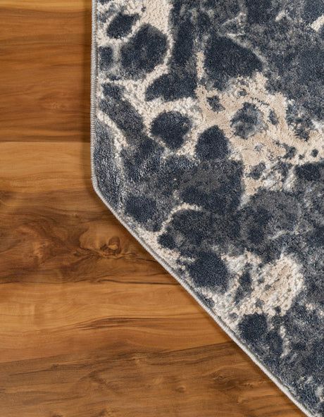 Gray 7' x 7' Oasis Octagon Area Rug 65% Polypropylene & 35% Polyester Contemporary Carpet for Living Rooms, Bedroom, Kitchen, Dining, Office for Sale at Rug Engine