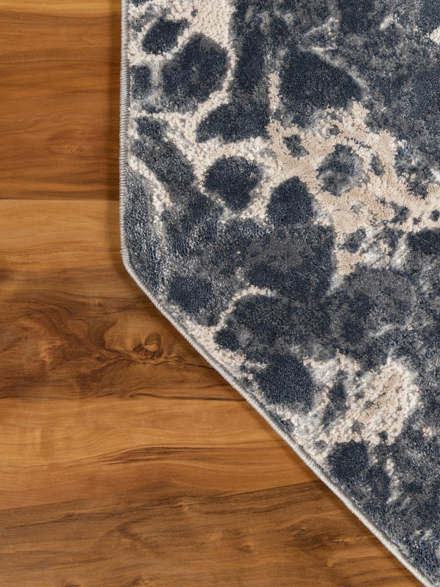 Gray 6' x 6' Oasis Octagon Area Rug 65% Polypropylene & 35% Polyester Contemporary Carpet for Living Rooms, Bedroom, Kitchen, Dining, Office for Sale at Rug Engine